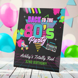 Signe De Table Symbole d'anniversaire Retro Neon des années 80