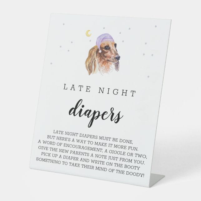 Signe De Table Symbole d'aquarelle Dachshund des plongeurs noctur (Recto)