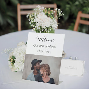Signe De Table Symbole de bienvenue du mariage photo