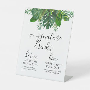 Signe De Table Symbole de boisson Tropical Feuille