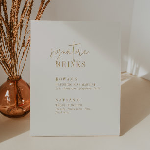 Signe De Table Symbole de boisson Vintage moderne chic