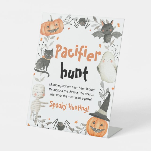 Signe De Table SYMBOLE DE CHASSE Baby shower Halloween Cute (Recto)