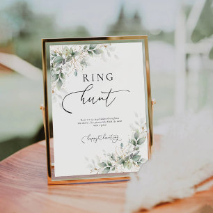 Signe De Table SYMBOLE DE CHASSE D'ANNEAU D'OR Eucalyptus