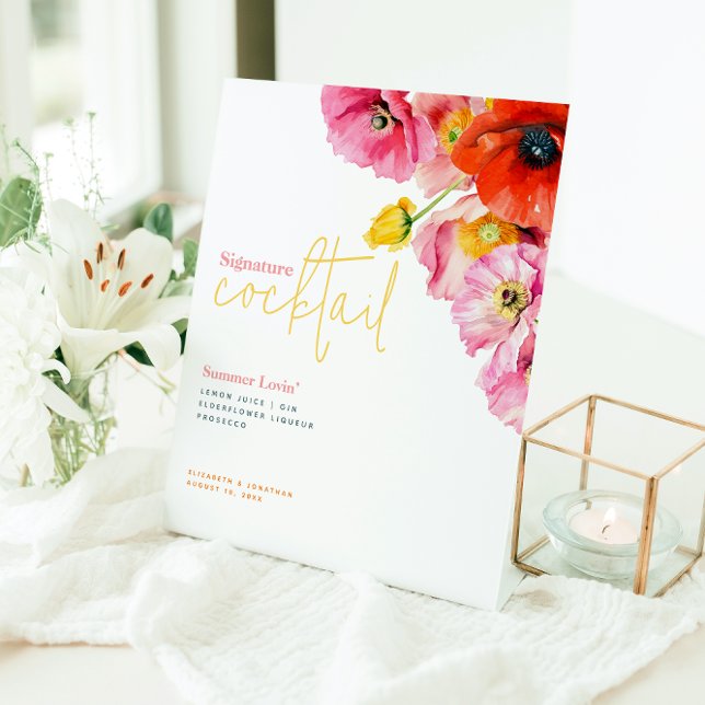 Signe De Table Symbole de Cocktail floral moderne (Créateur téléchargé)