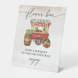 Signe De Table Symbole de la barre de bouquet du marché agricole