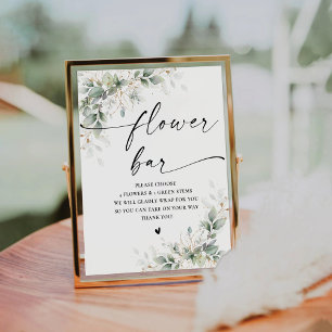 Signe De Table Symbole de la barre de Fête des mariées or Eucalyp