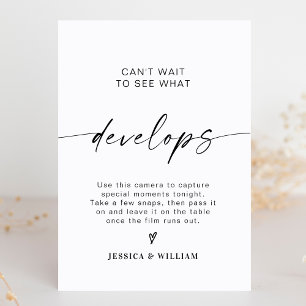 Signe De Table Symbole de la caméra jetable de Mariage moderne