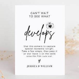 Signe De Table Symbole de la caméra jetable de Mariage moderne