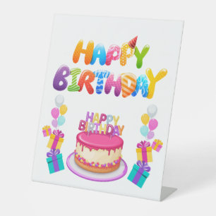 Signe De Table Symbole de la fête d'anniversaire Confetti