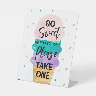 Signe De Table Symbole de la fête de la crème glacée - Sundae