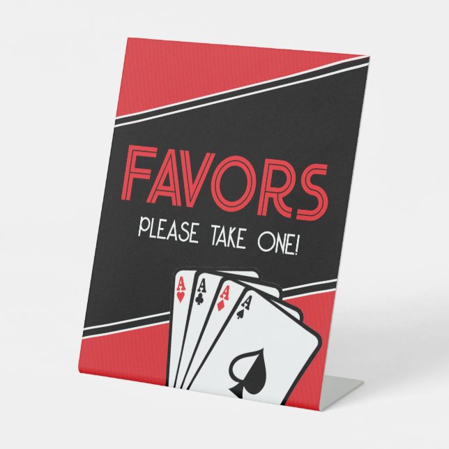 Signe De Table Symbole de la Fête du Poker Casino (Recto)