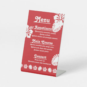 Signe De Table Symbole de l'Hibiscus tropical à Cherry Pedestal