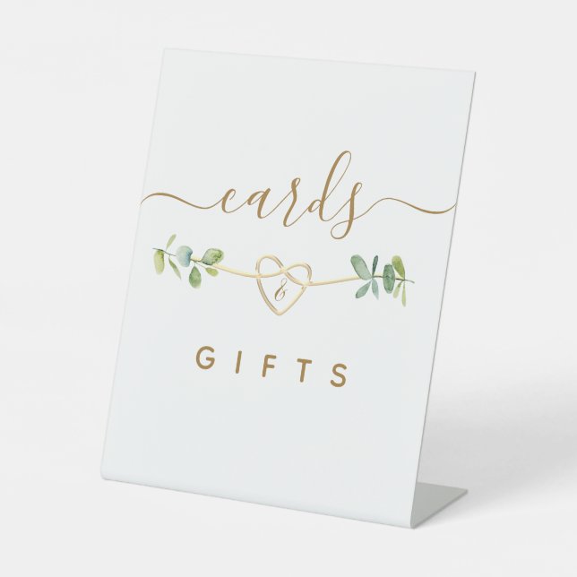 Signe De Table Symbole de mariage et cadeaux Eucalyptus (Recto)