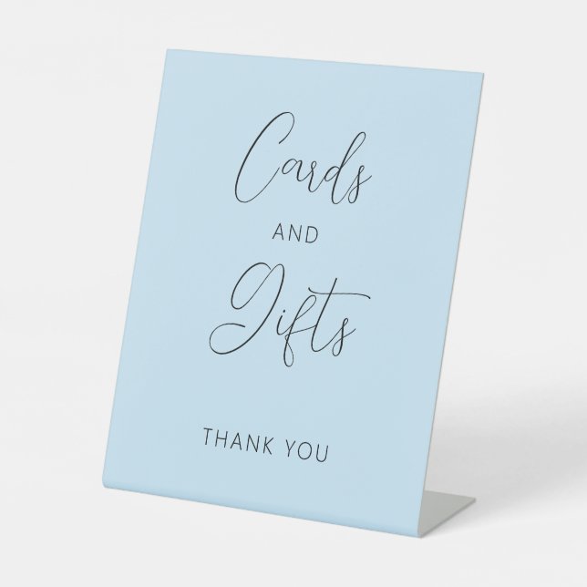 Signe De Table Symbole de mariage et de cadeaux bleu clair (Recto)