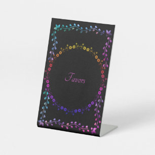 Signe De Table Symbole de mariage Neon Glow Faveurs Table Piédest