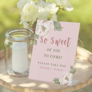 Signe De Table Symbole de mariage Sweet Blush Pink Favor