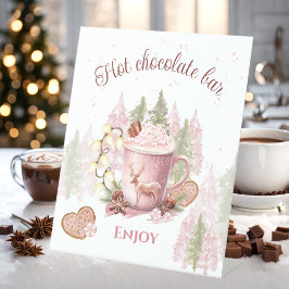 Signe De Table Symbole de Noël à la barre de chocolat chaud Anniv