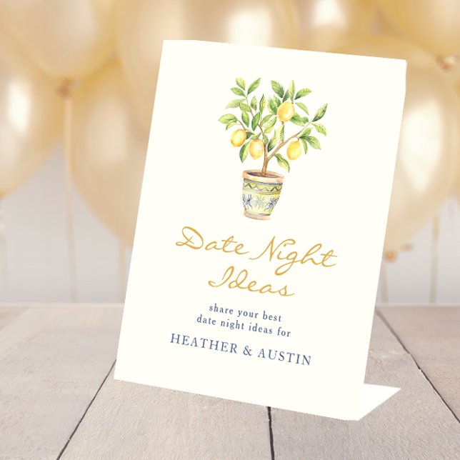 Signe De Table Symbole de nuit au citron (Lemon Date Night Sign
)