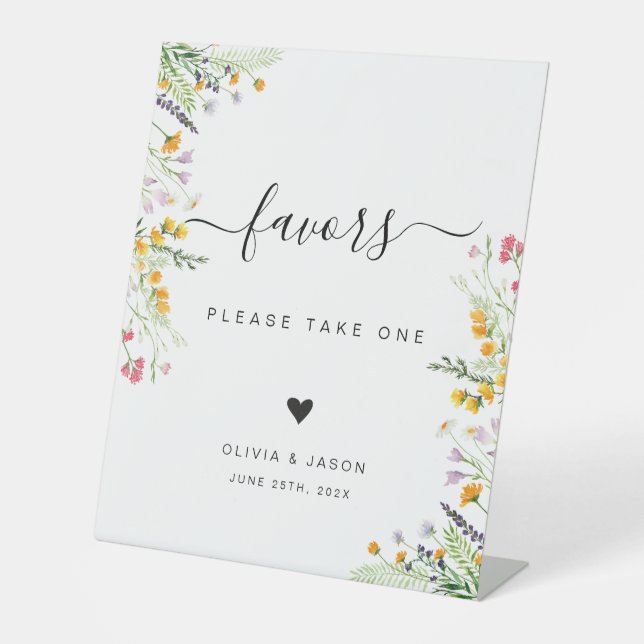 Signe De Table Symbole des faveurs d'anniversaire fleur sauvage (Recto)