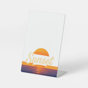 Signe De Table Symbole du bureau acrylique du coucher du soleil