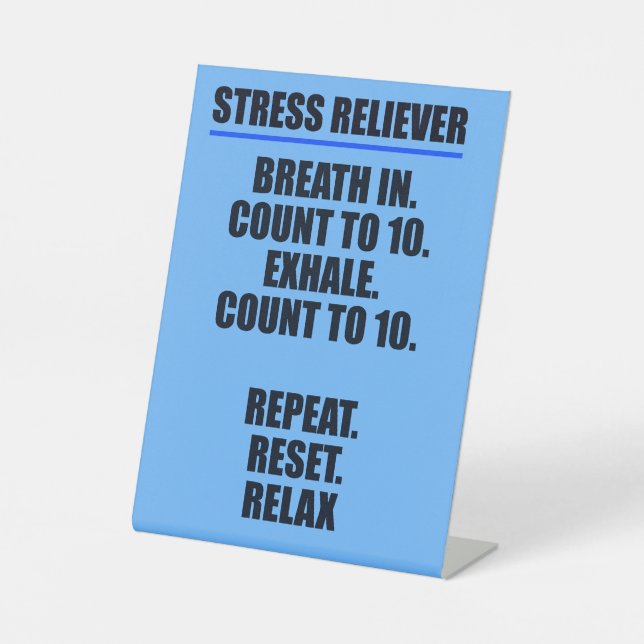 Signe De Table Symbole du bureau de secours pour le stress Relax (Recto)
