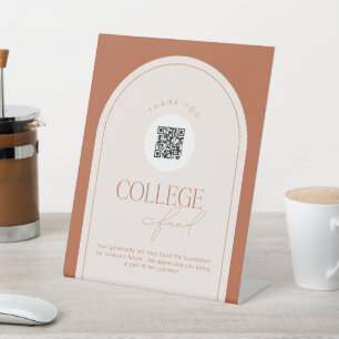 Signe De Table Symbole du fonds du Collège de code QR sur mesure