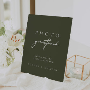Signe De Table Symbole du livre d'or photo moderne Dark Sage Vert