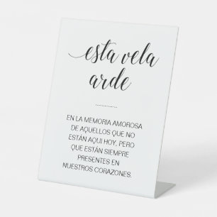 Signe De Table Symbole du mémorial Mariage Esta Vela Arde en espa