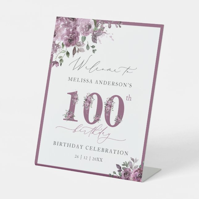 Signe De Table Symbole du piédestal de bienvenue 100e anniversair (Recto)