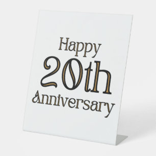 Signe De Table Symbole du piédestal du 20e anniversaire