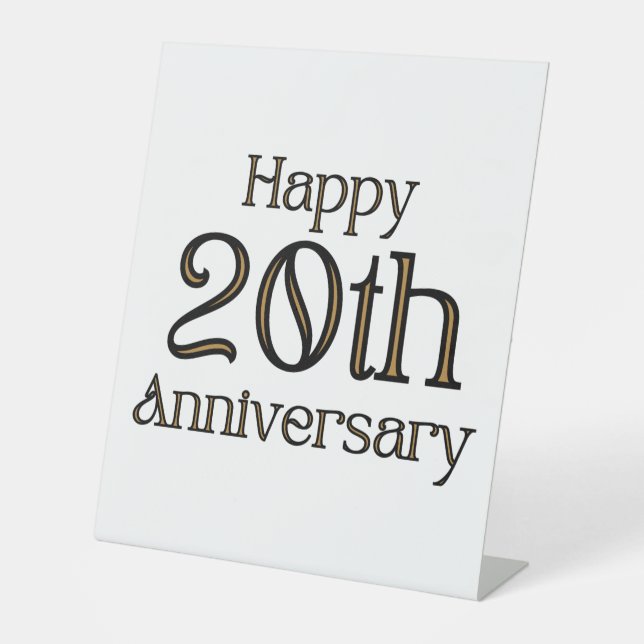 Signe De Table Symbole du piédestal du 20e anniversaire (Recto)