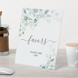 Signe De Table Symbole Eucalyptus Feuille Vert Douche Faveurs