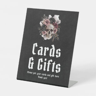 Signe De Table Symbole gothique d'Halloween floral Cartes et cade