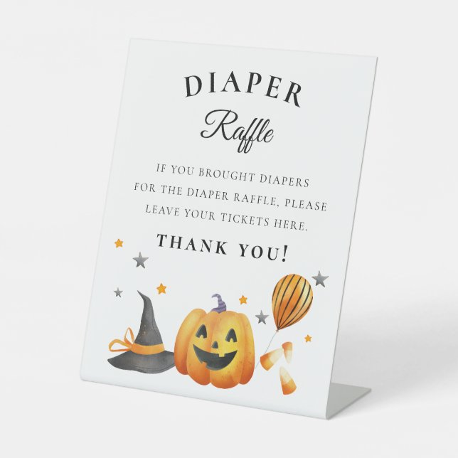 Signe De Table SYMBOLE Halloween Baby shower Déchets Déchets Déch (Recto)