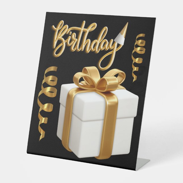 SIGNE DE TABLE SYMBOLE JOLI ANNIVERSAIRE BLANC VERT (Recto)