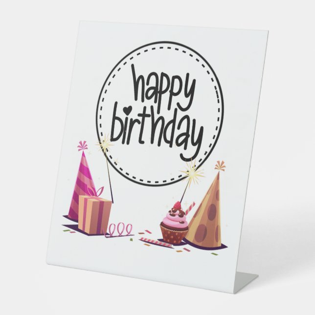 SIGNE DE TABLE SYMBOLE JOYEUX DE FÊTE D'ANNIVERSAIRE (Recto)