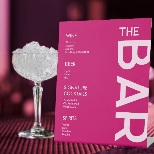 Signe De Table Symbole moderne et gras de la barre magenta (Créateur téléchargé)