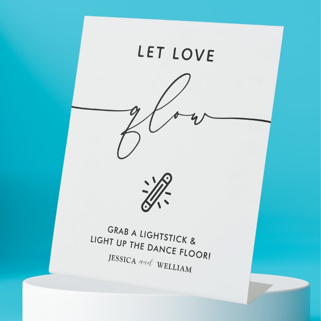Signe De Table Symbole moderne Laisser l'amour Mariage lumineux (Créateur téléchargé)