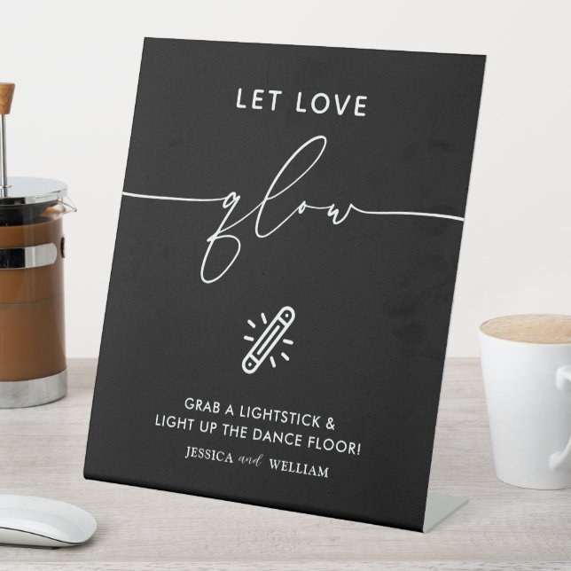 Signe De Table Symbole moderne noir Laisser l'amour Mariage brill (In SItu)