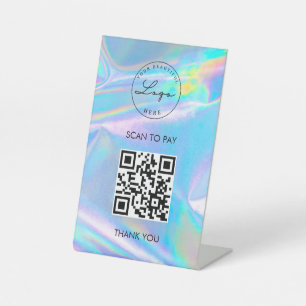 Signe De Table Symbole numérique Holographique Scan Me QR Code Lo