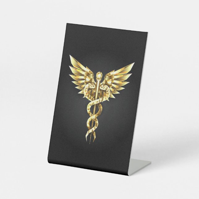 Signe De Table Symbole Polygonal Or Caduceus (Recto)