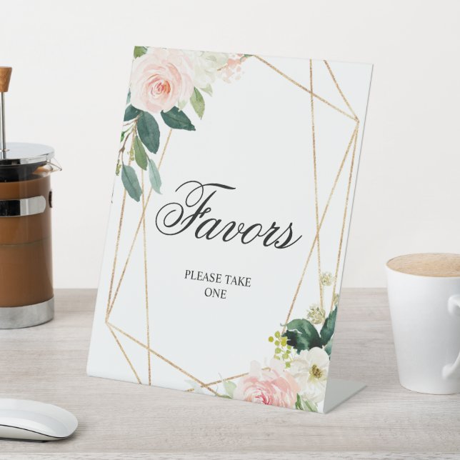 Signe De Table Symbole Rose et Verdure Feuille Douche Faveurs (In SItu)