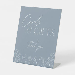 Signe De Table Symbole tendance Dusty Blue et Pedestal