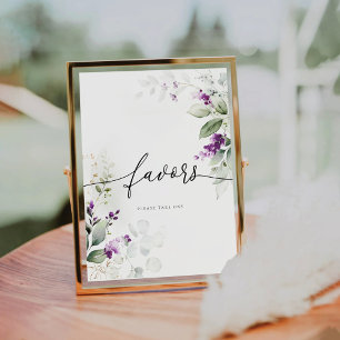 Signe De Table Symbole vert pourpre Lavande Faveur