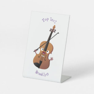 Signe De Table Sympa drôle violon personnage de dessin animé