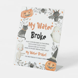 Signe De Table Sympathique Baby shower d'Halloween Mon Eau Broyé 