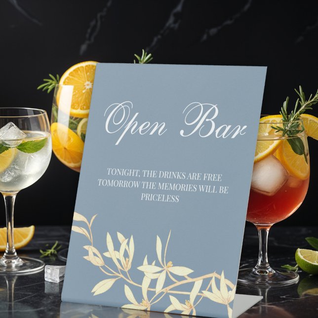 Signe De Table Symphonie florale intemporelle Open Bar (Créateur téléchargé)