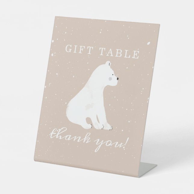 Signe De Table Table cadeau de Baby shower pour fille à neige de  (Recto)