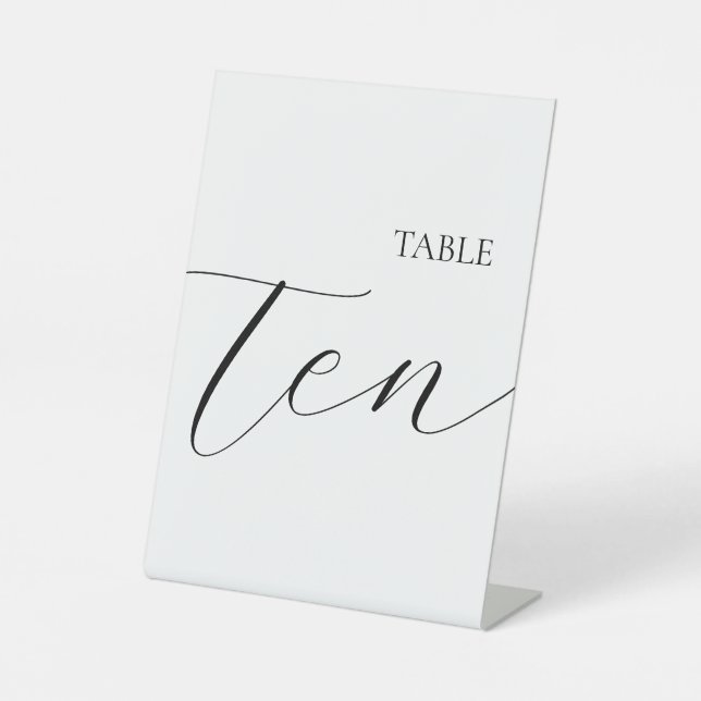 Signe De Table Table Classique Numéro 10 (Recto)