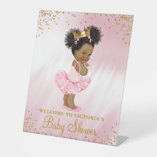 Signe De Table Table d'accueil du Baby shower Princesse Noire